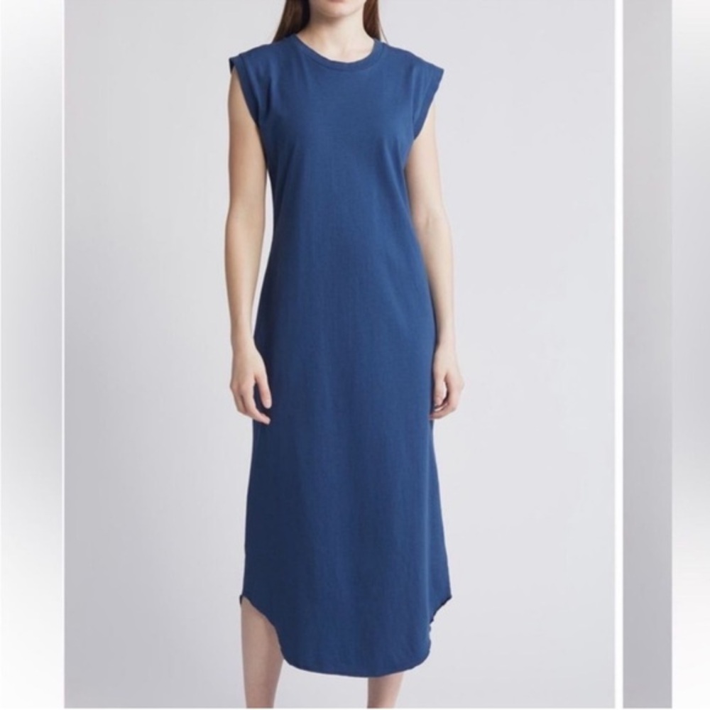 Frank & Eileen Dress Cory Vintage Muscle Tee Blue Maxi Size Lagenlook Coastal